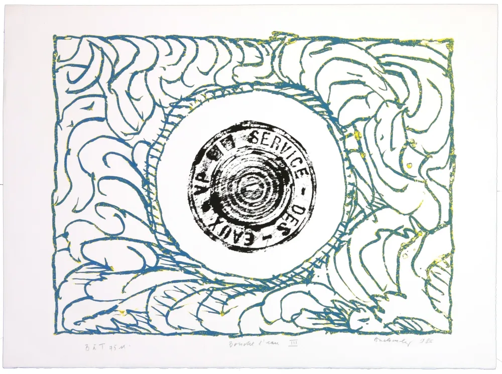 リトグラフ Alechinsky - Bouche d'eau III