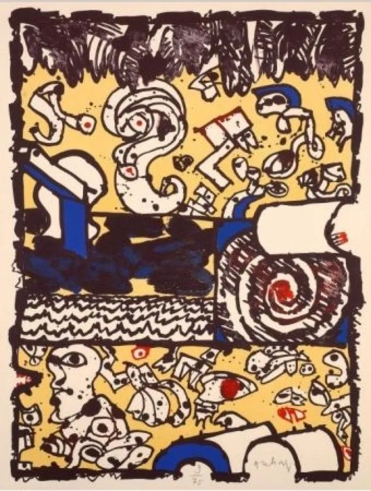 リトグラフ Alechinsky - Bridge