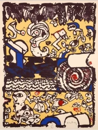 リトグラフ Alechinsky - Bridge