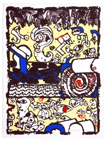 リトグラフ Alechinsky - Bridge 