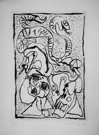 エッチング Alechinsky - Ca serpente