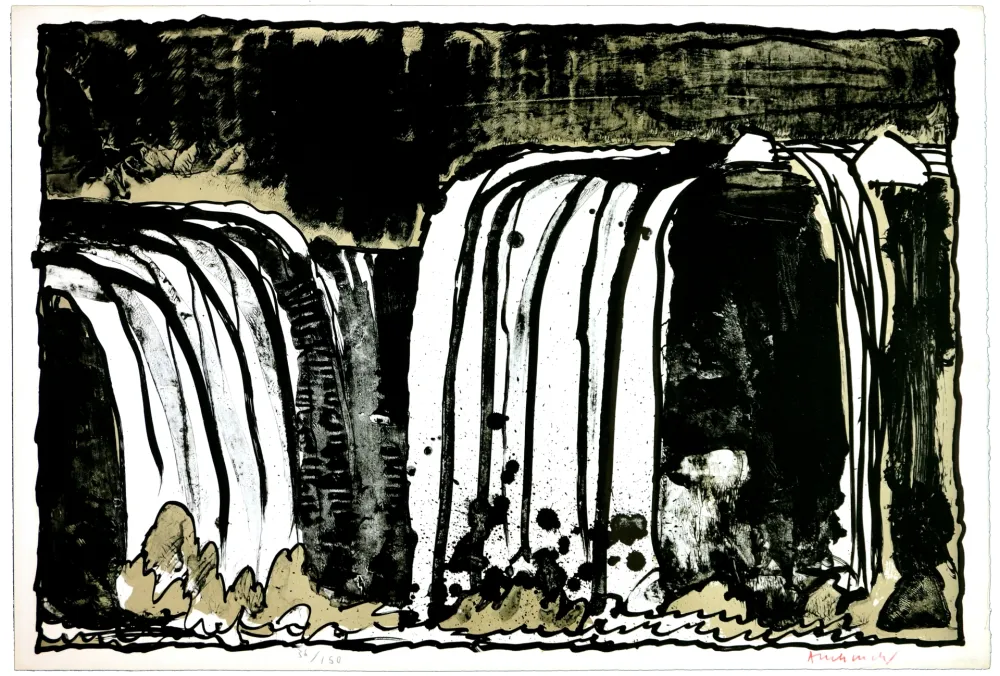 リトグラフ Alechinsky - Chute blanche