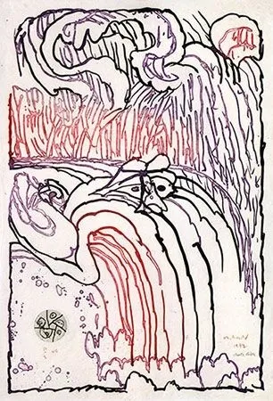 彫版 Alechinsky - Chute libre