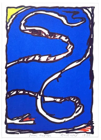 リトグラフ Alechinsky - Coin jaune