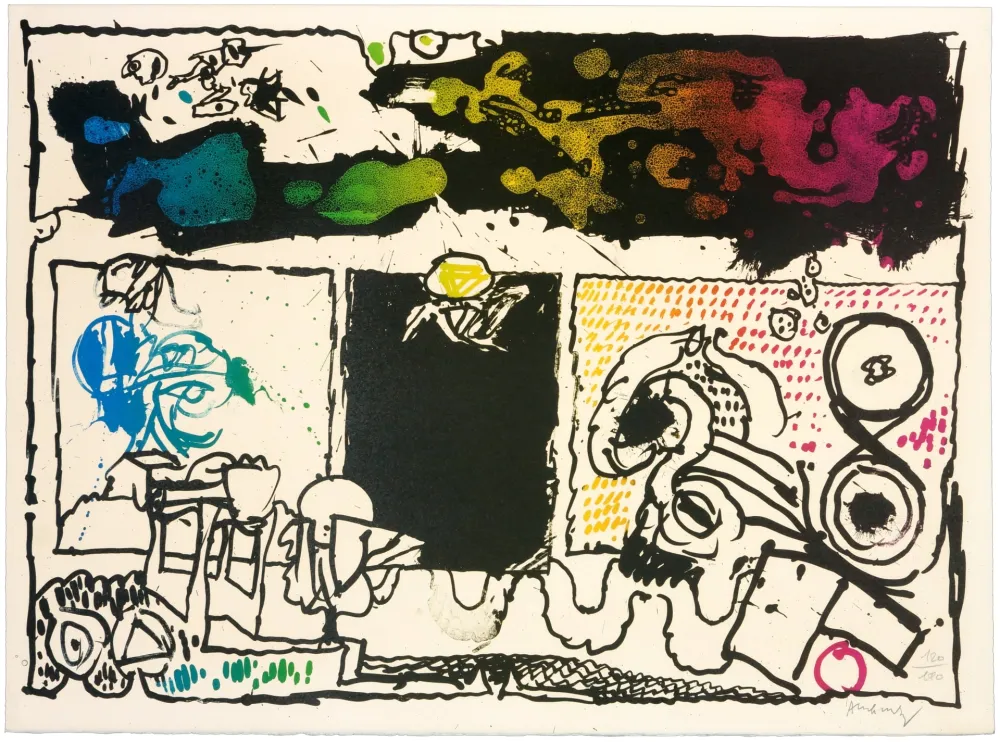 リトグラフ Alechinsky - Découverte de l'acide (acte I)