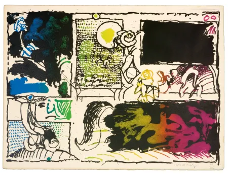 リトグラフ Alechinsky - Découverte de l'acide (acte II)