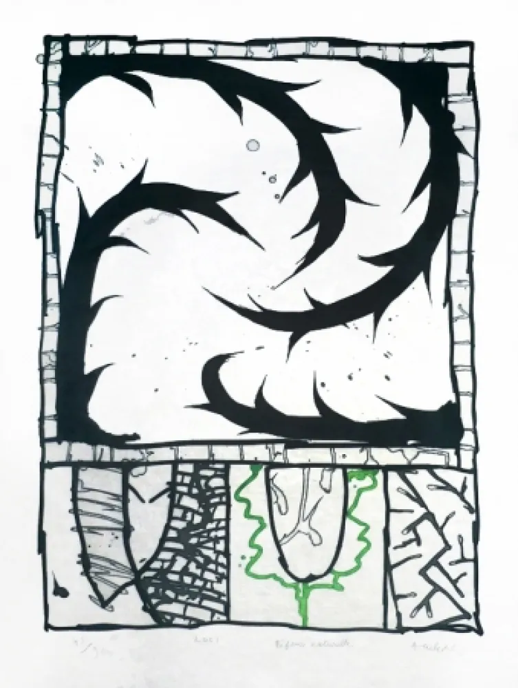 彫版 Alechinsky - Défense naturelle