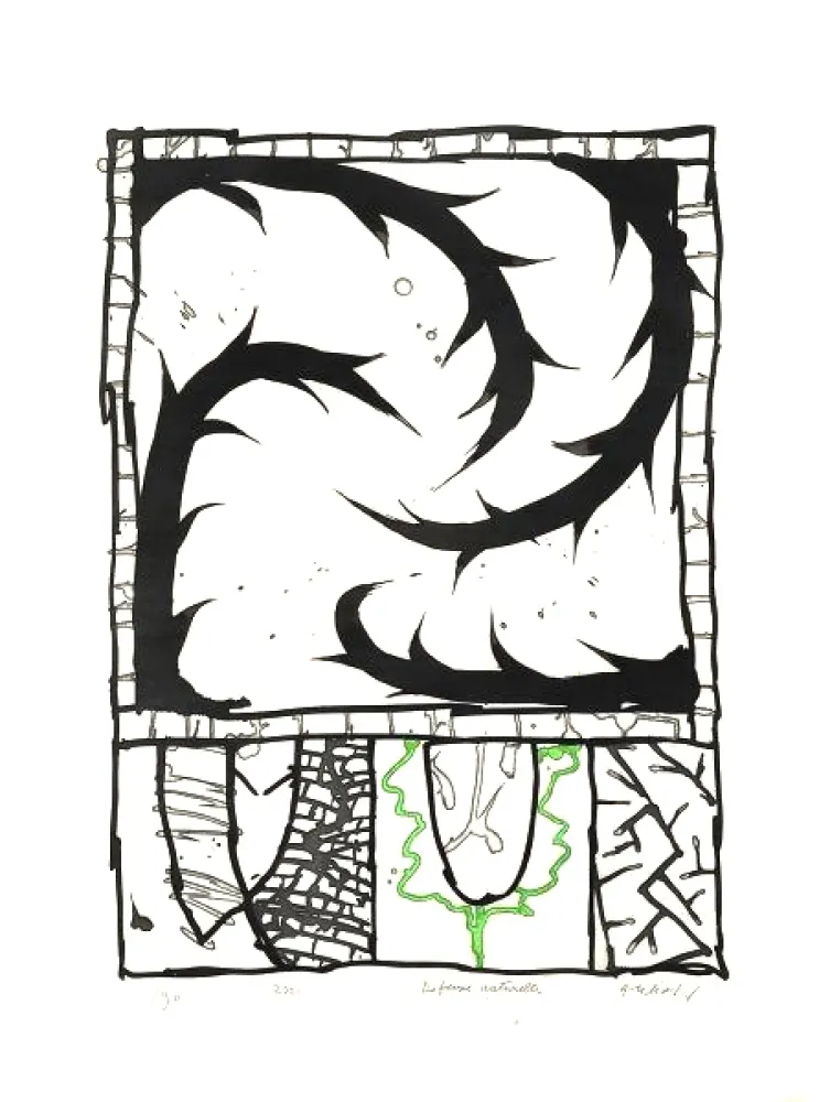 彫版 Alechinsky - Défense naturelle