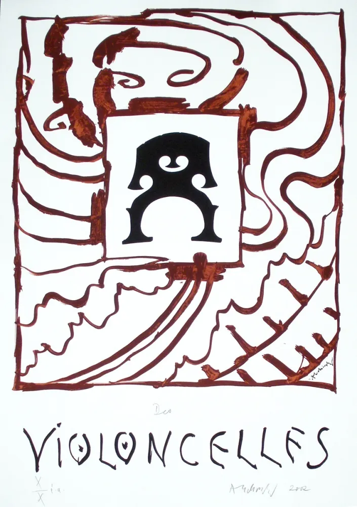 リトグラフ Alechinsky - Des Violoncelles 