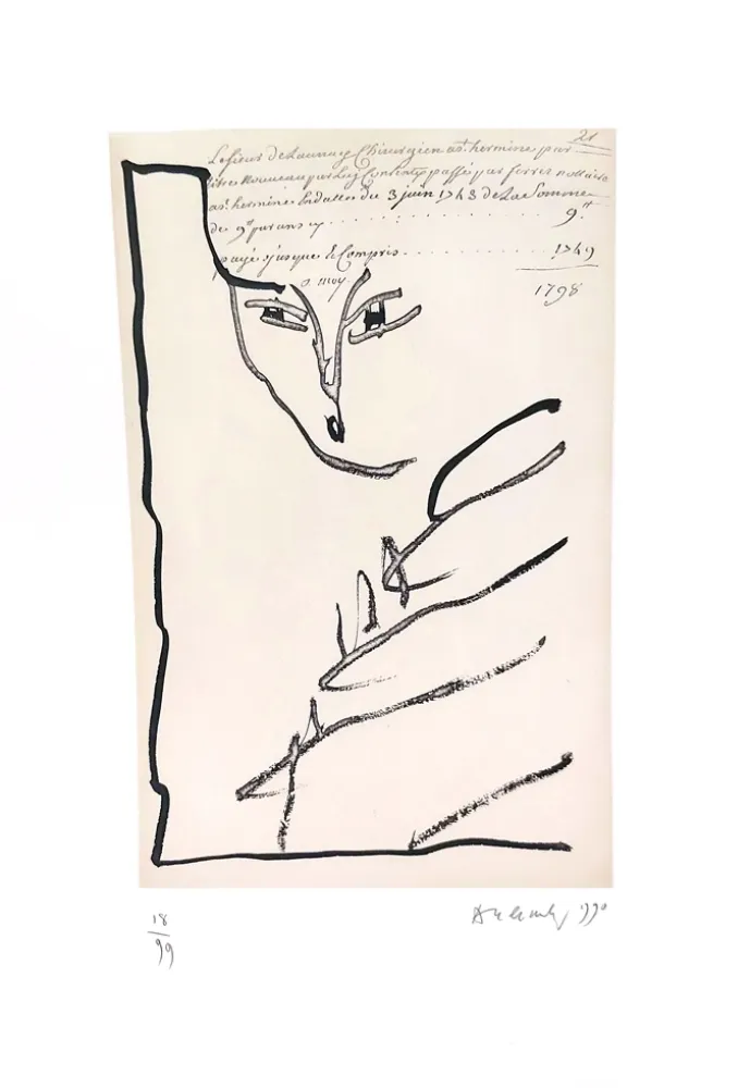 エッチングと　アクチアント Alechinsky - Devant notaire