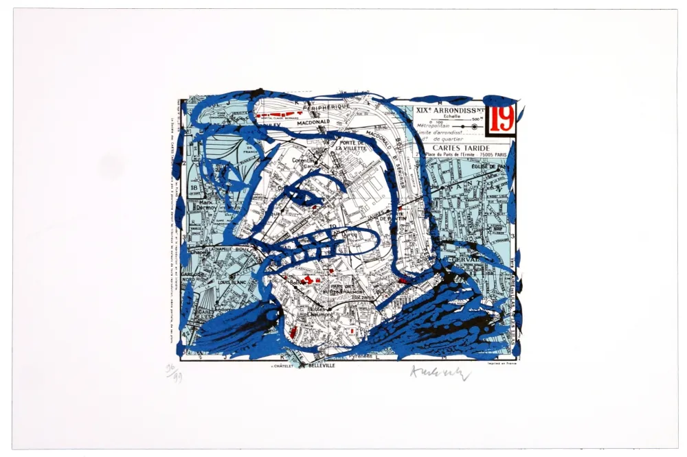 リトグラフ Alechinsky - Dix-neuvième arrondissement (Paris)