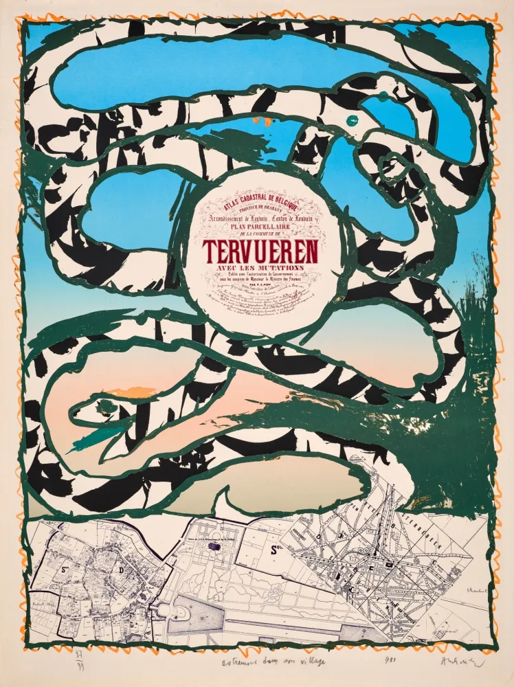 リトグラフ Alechinsky - Dotremont dans son village