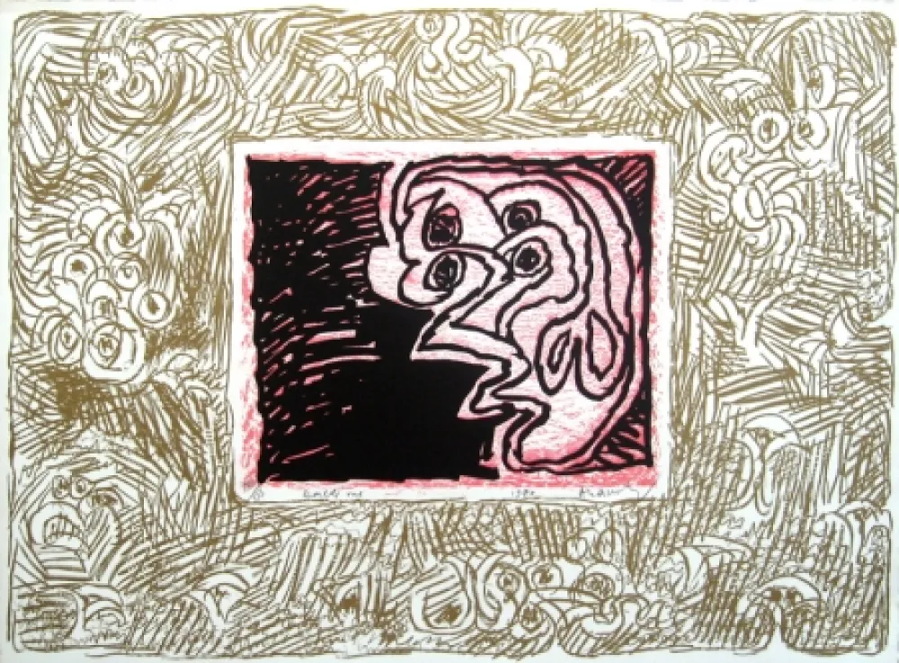 リトグラフ Alechinsky - Double vue