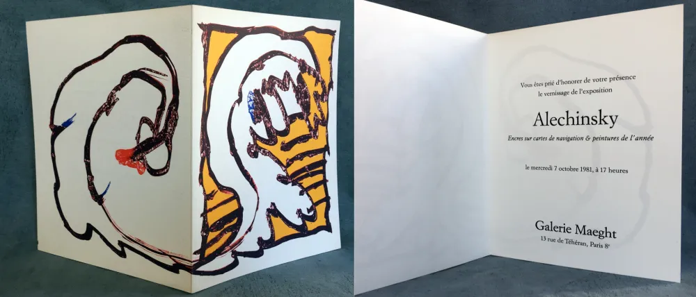 リトグラフ Alechinsky - ENCRES SUR CARTES DE NAVIGATION & PEINTURES DE L'ANNÉE. 1981