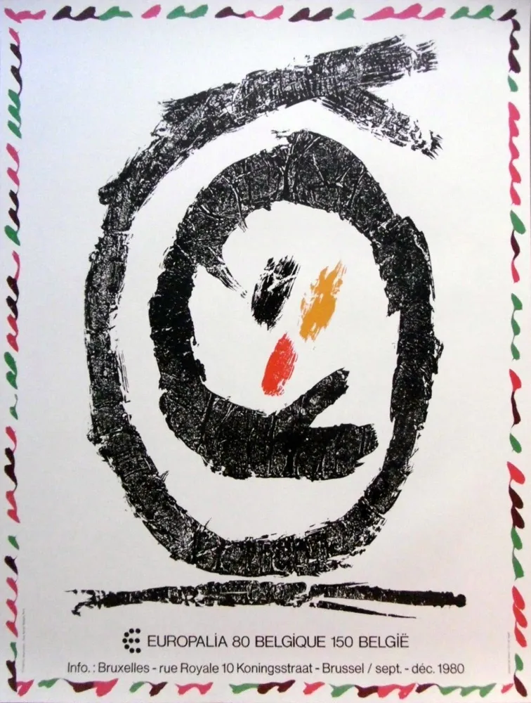 リトグラフ Alechinsky - '' Europalia 80 ''