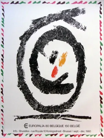 リトグラフ Alechinsky - '' Europalia 80 ''