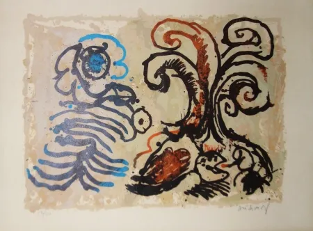 リトグラフ Alechinsky - Feuillage