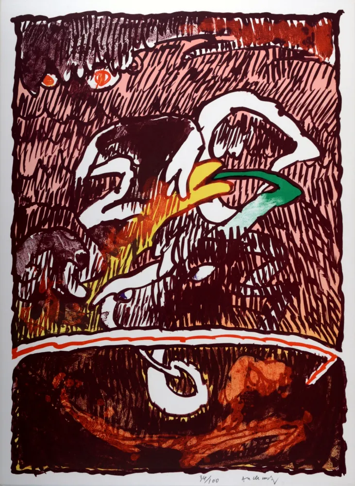 リトグラフ Alechinsky - Flying Object, 1977 - Hand-signed