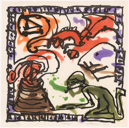 エッチングと　アクチアント Alechinsky - Forgeron