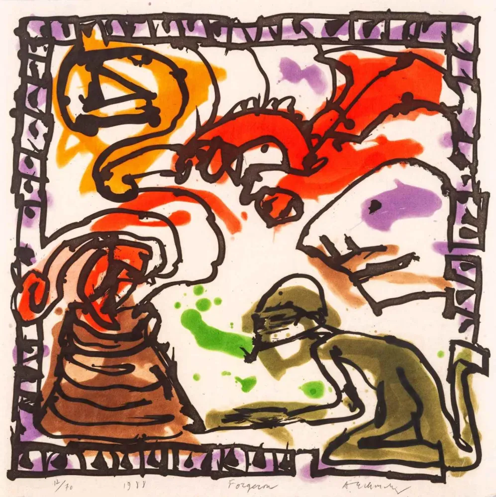 エッチングと　アクチアント Alechinsky - Forgeron