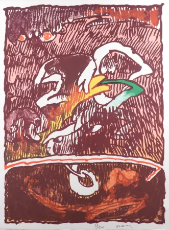 リトグラフ Alechinsky - Great Flying Object, 1977