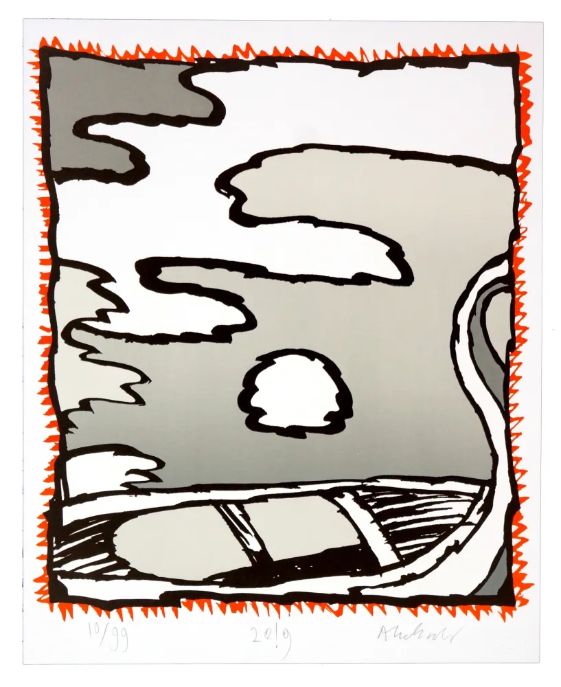 リトグラフ Alechinsky - Griserie à minuit I