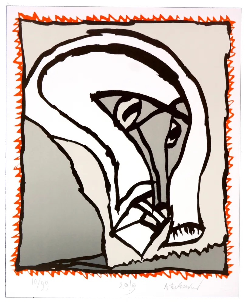 リトグラフ Alechinsky - Griserie à minuit II