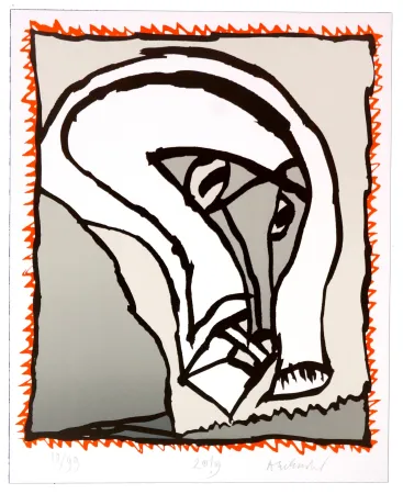 リトグラフ Alechinsky - Griserie à minuit II