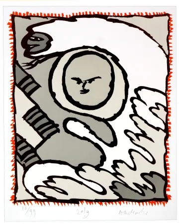 リトグラフ Alechinsky - Griserie à minuit V