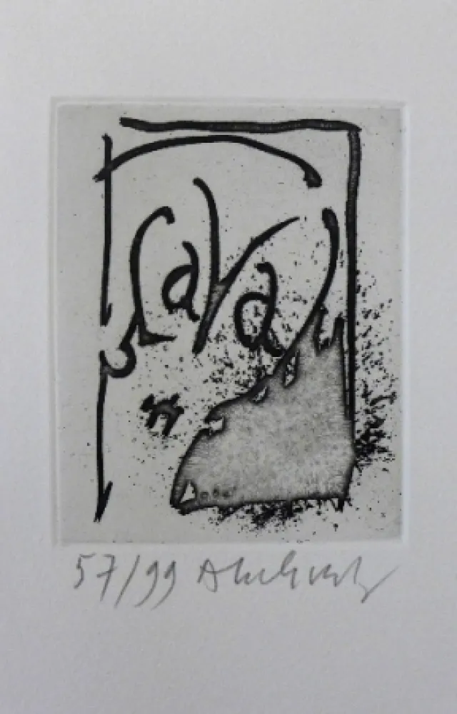 エッチングと　アクチアント Alechinsky - Homere est morte