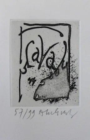 エッチングと　アクチアント Alechinsky - Homere est morte