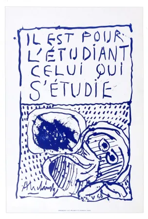 リトグラフ Alechinsky - Il est pour l'étudiant, celui qui s'étudie