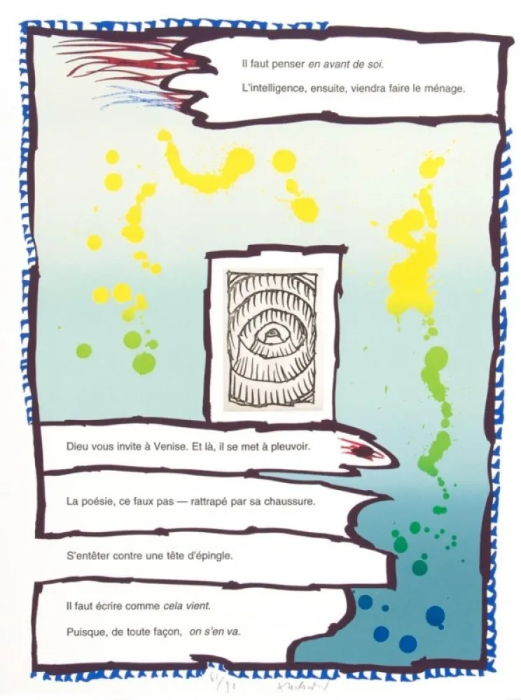 リトグラフ Alechinsky - IL FAUT PENSER