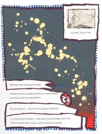 リトグラフ Alechinsky - JE PENSE DONC JE FUIS