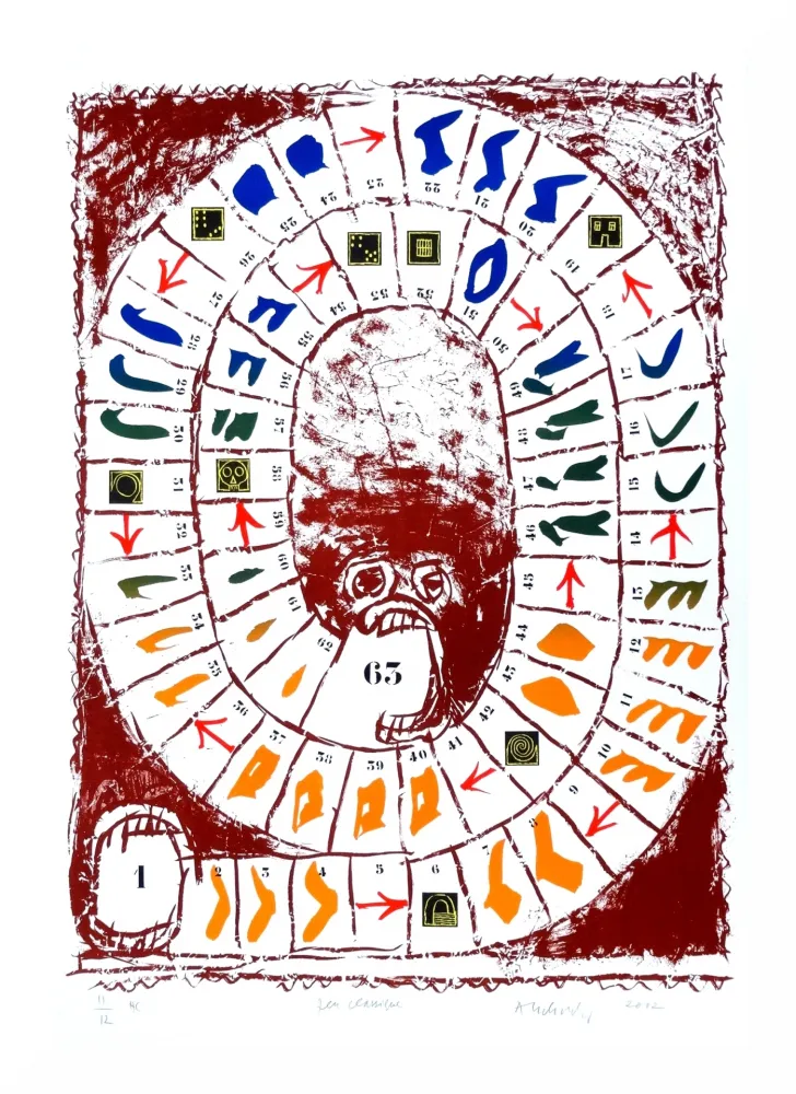 リトグラフ Alechinsky - Jeu classique