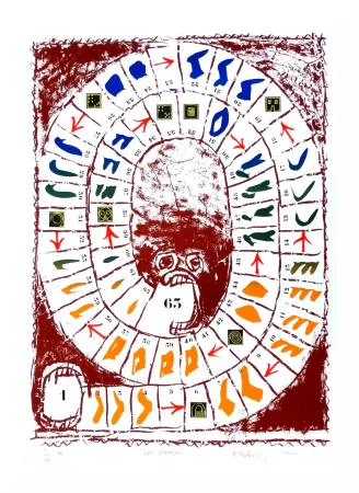 リトグラフ Alechinsky - Jeu classique