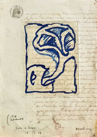 エッチング Alechinsky - La vie comme elle tourne, bleu