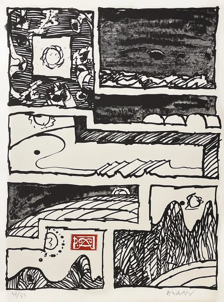 リトグラフ Alechinsky - Le cachet faisant foi