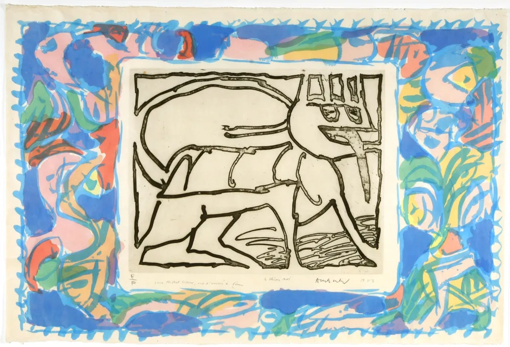 エッチング Alechinsky - Le Chien Roi