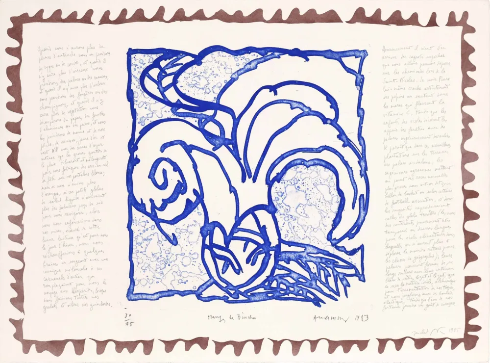 エッチング Alechinsky - Le chien roi – Orange de Binche