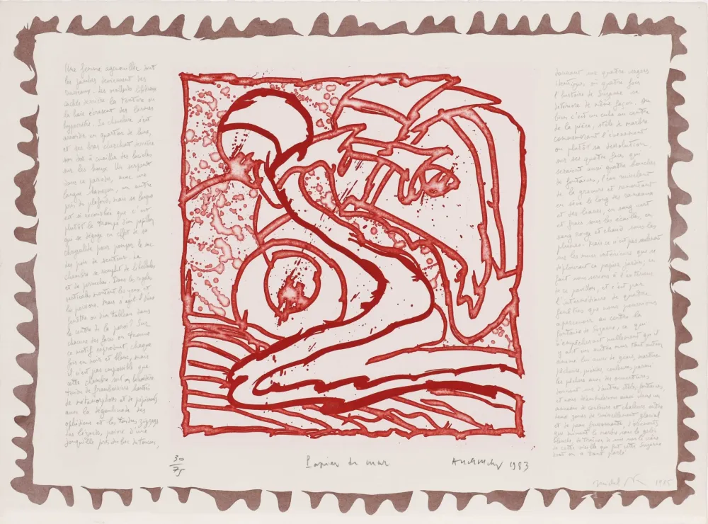 エッチング Alechinsky - Le chien roi – Papier de mur