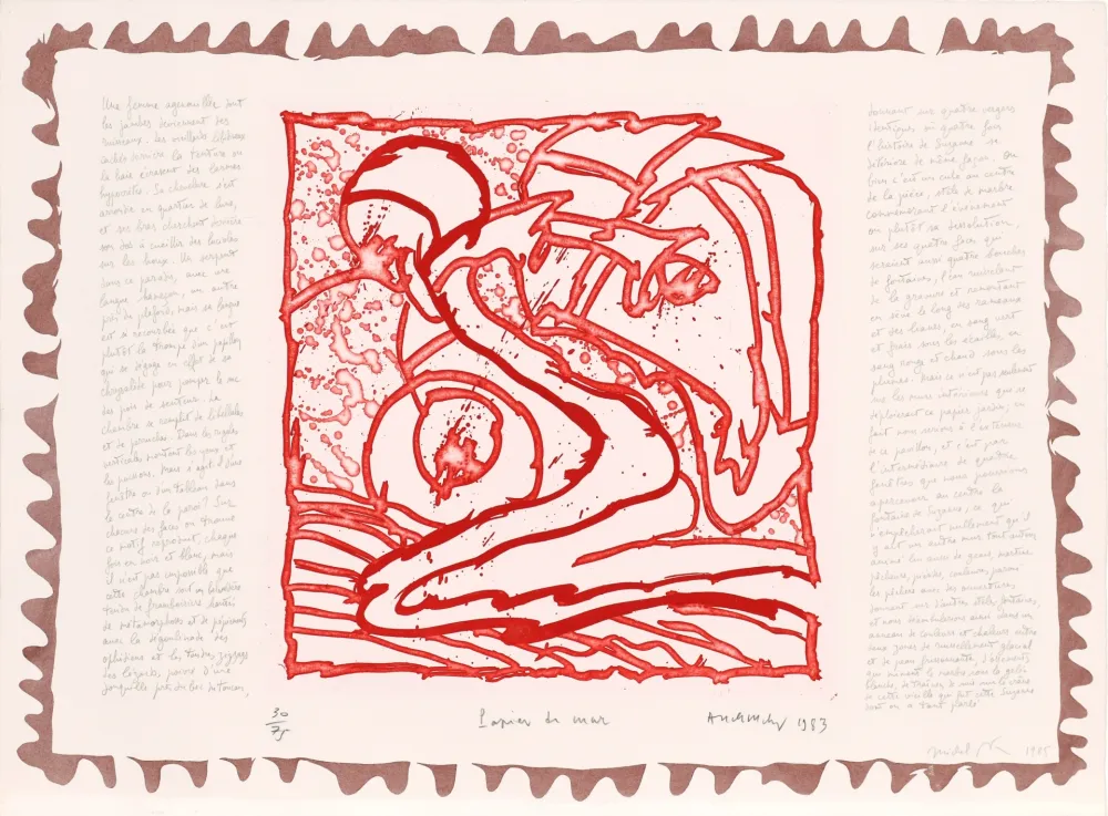 エッチング Alechinsky - Le chien roi – Papier de mur