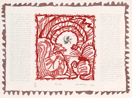 エッチング Alechinsky - Le chien roi – Tunnel