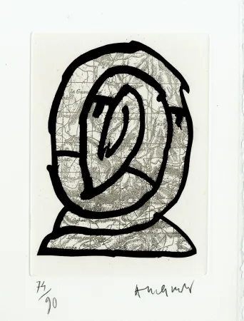 エッチング Alechinsky - Le Cours des choses