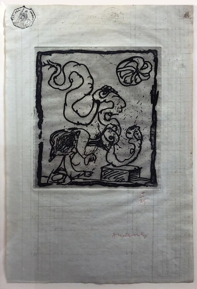 エッチング Alechinsky - Le dimanche du comptable