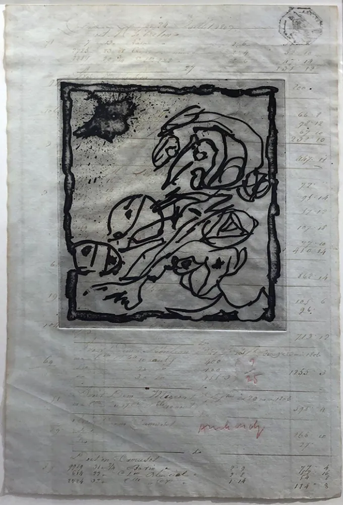 エッチング Alechinsky - Le dimanche du comptable