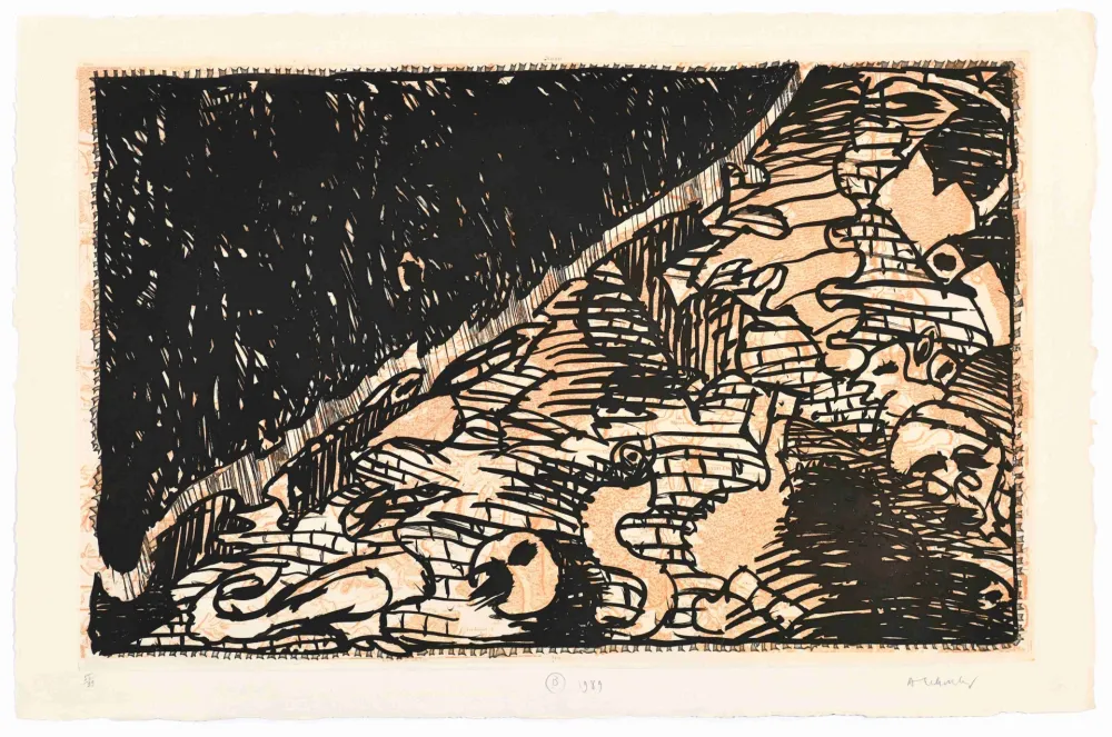 エッチング Alechinsky - Le Flanc Nord