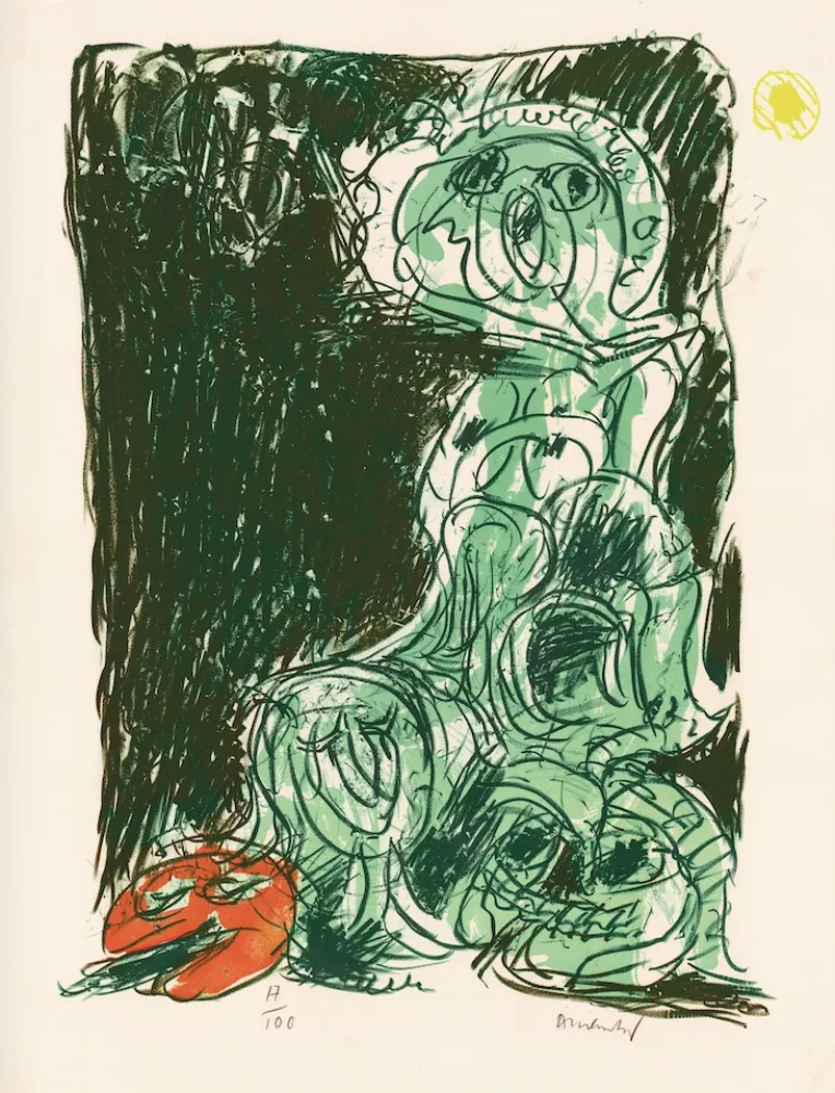 リトグラフ Alechinsky - Le hasard et sa mère