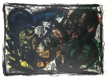 リトグラフ Alechinsky - Le pays noir