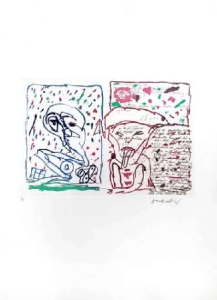 エッチング Alechinsky - Le plus beau Cadeau